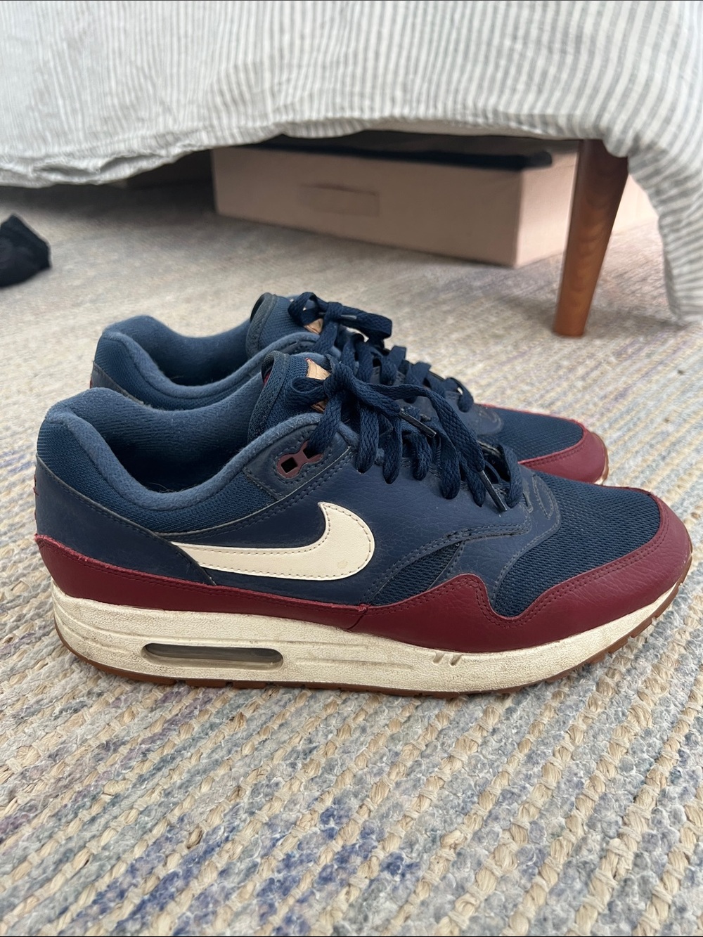 Nike Men’s Air Max Sneakers in Navy and Burgundy